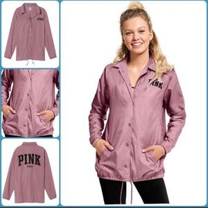 NEW PINK LOGO SMALL COACH JACKET